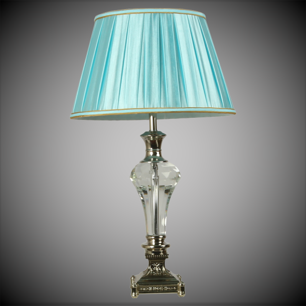 Tapestry Poetry Table Lamp With Azure, Azure Glass Table Lamp